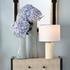 Roman Leather Table Lamp with Linen Shade, White by Jamie Young
