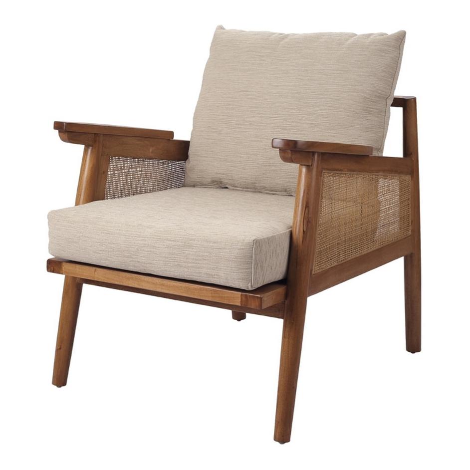Teramo Rattan Accent Arm Chair In Mid Brown by New Pacific Direct