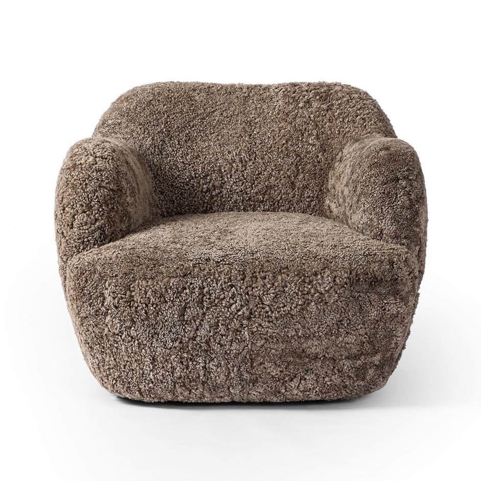 Julius Swivel Chair - Taupe Shearling by Four Hands