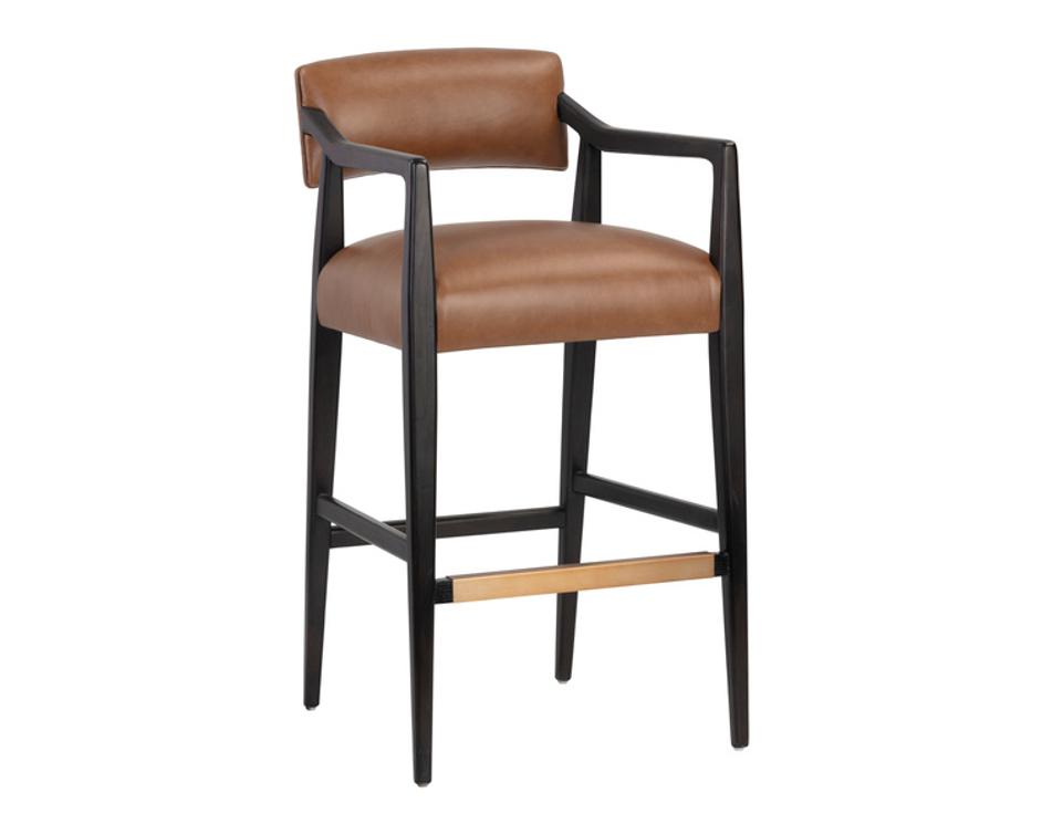 KEAGAN BARSTOOL - SHALIMAR TOBACCO LEATHER by Sunpan