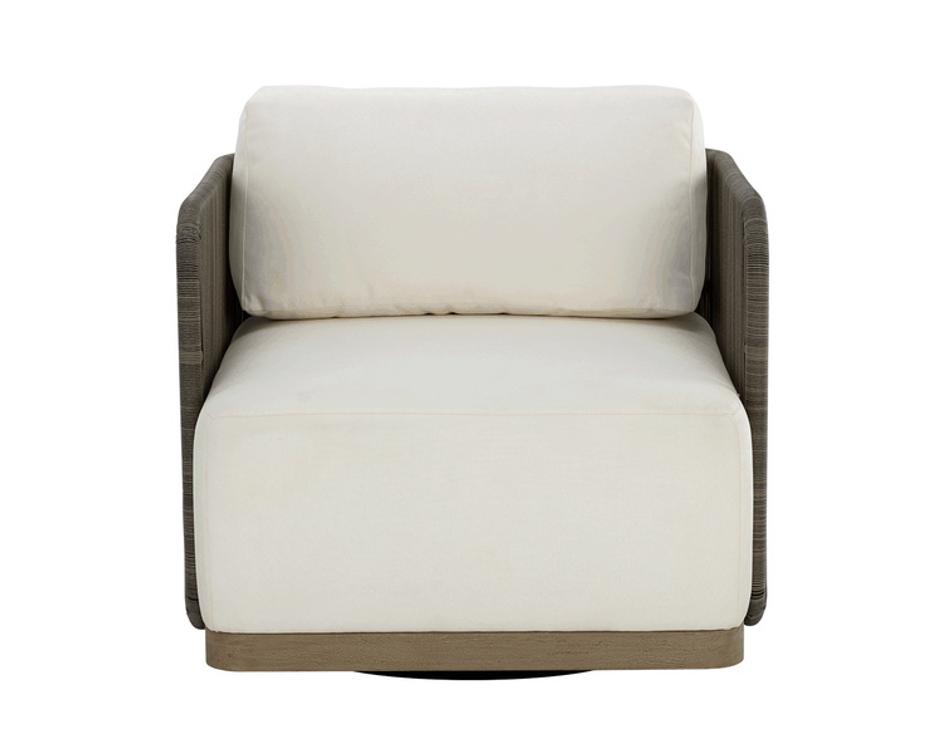 RAVENNA SWIVEL ARMCHAIR - STINSON CREAM by Sunpan