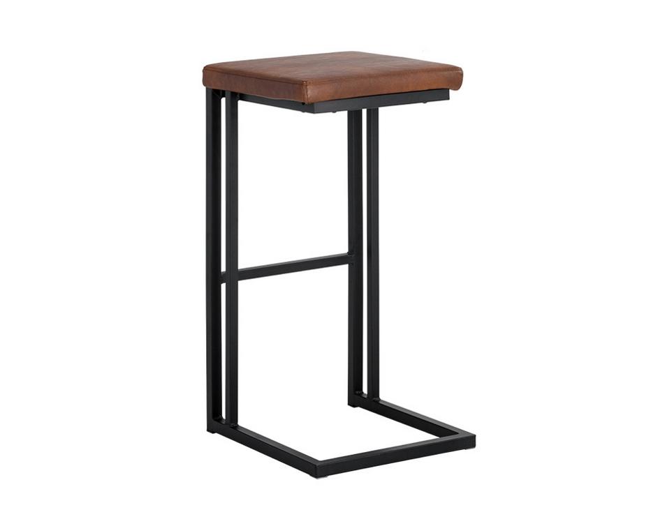 Boone Barstool - Black - Bravo Cognac by Sunpan