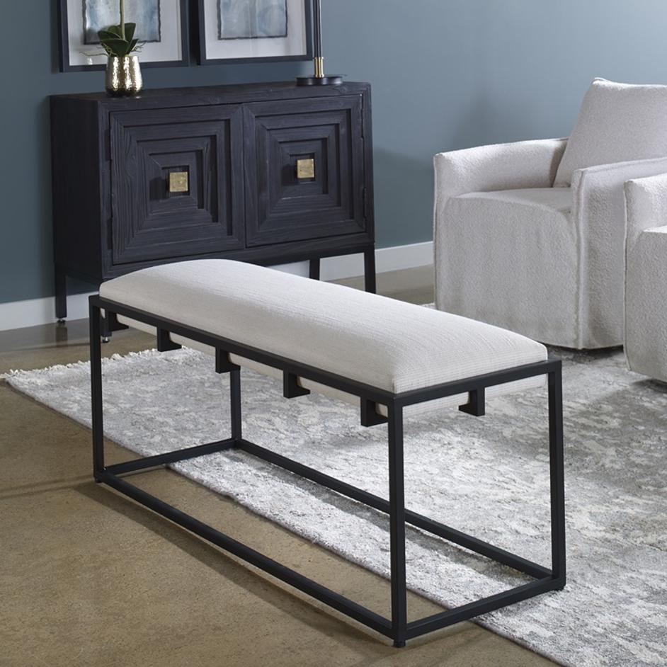 Paradox Iron & Fabric Bench by Uttermost