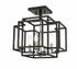 Titania 4 Light Semi Flush Mount in Black + Chrome Finish by Z-Lite