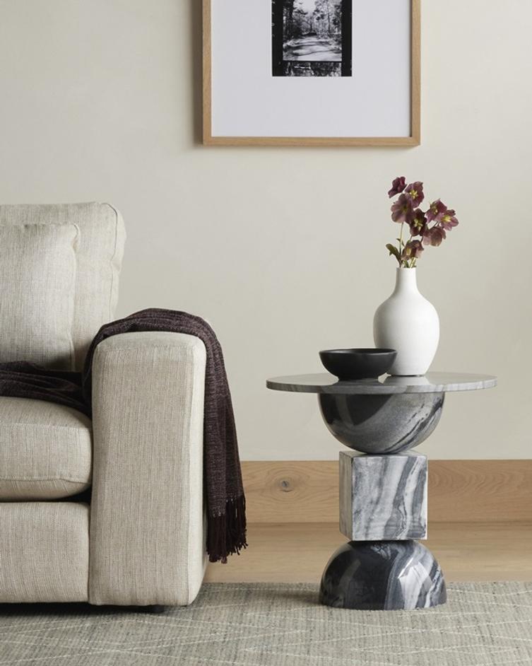 Neda End Table - Ebony Marble by Four Hands