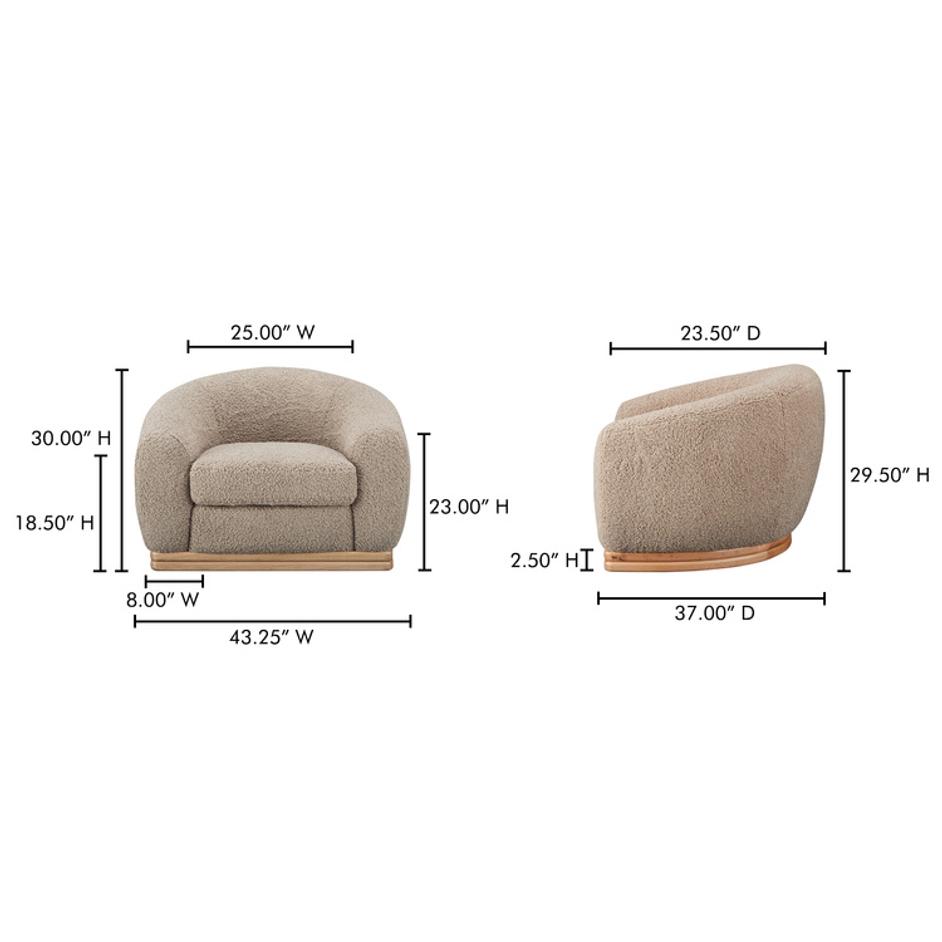 Marlowe Lounge Chair Taupe by Moes Home