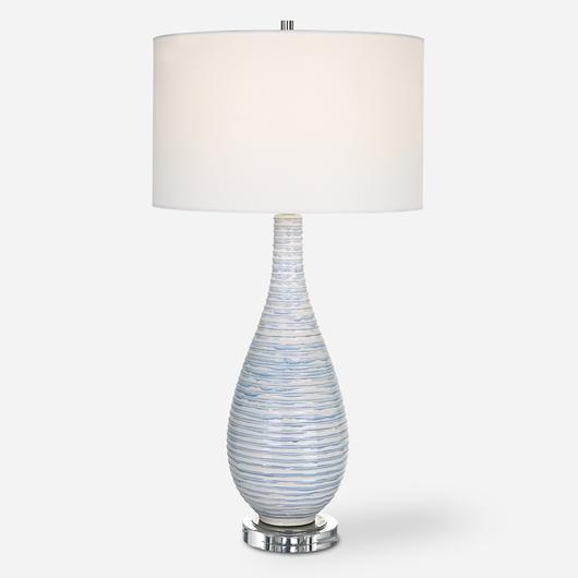 Clariot Ribbed Blue Table Lamp by Uttermost
