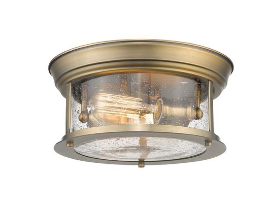 Sonna 2 Light Flush Mount in Heritage Brass Finish by Z-Lite