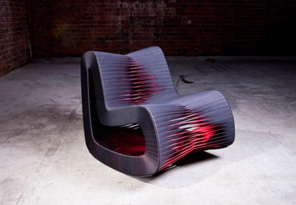 Seat Belt Rocking Chair,Black/Red   by PHILLIPS COLLECTION