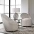 Crue White Swivel Chair by Uttermost
