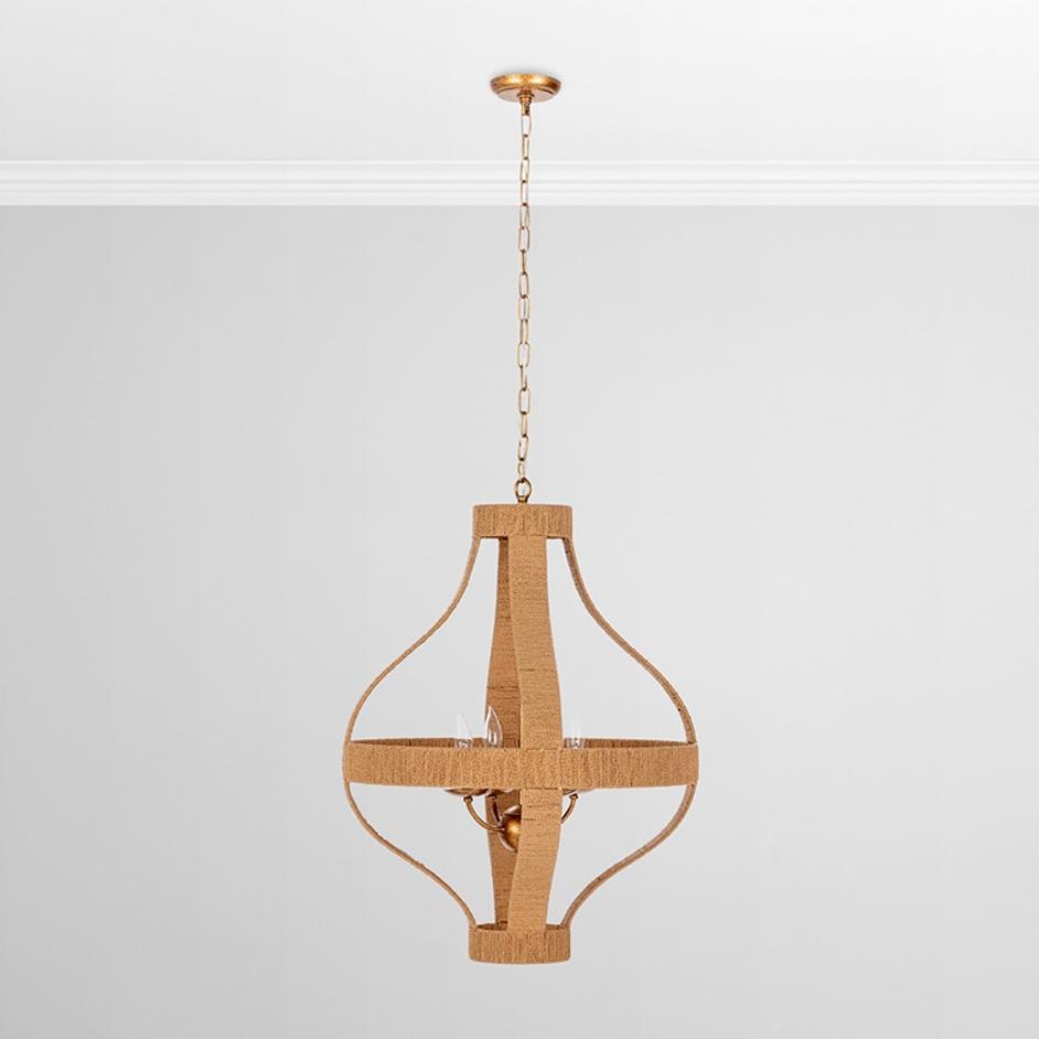 Sarmiento Pendant Natural/Gold by Classic Home