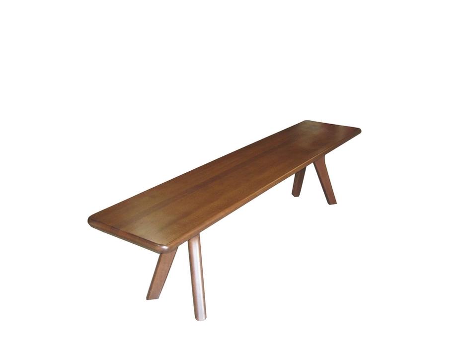 charles bench in natural beechwood and walnut fini by Nuans Design