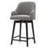 Terry Fabric Swivel Counter Stool, Black Herringbone by New Pacific Direct