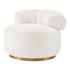 Marcy Fabric w/ Gold Base Swivel Accent Chair, Belmont Ivory by New Pacific Direct