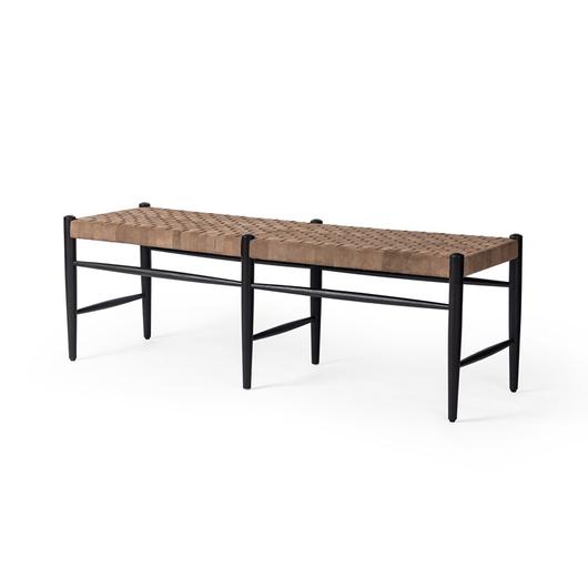 Wyatt Bench In Drifted Matte Black by FOUR HANDS