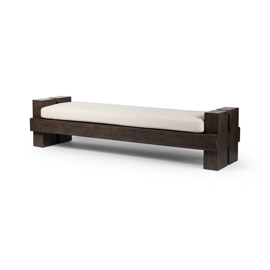 Heavy Wood Accent Bench In Alcala Cream by FOUR HANDS