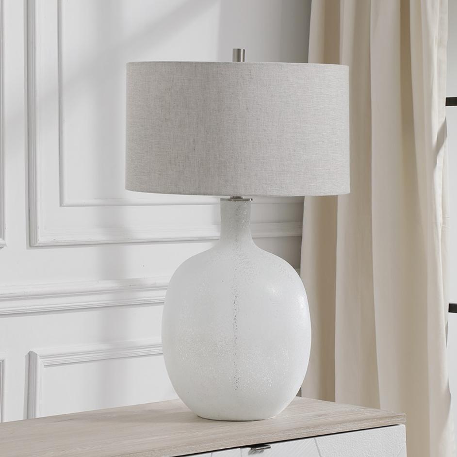 Whiteout Mottled Glass Table Lamp by Uttermost