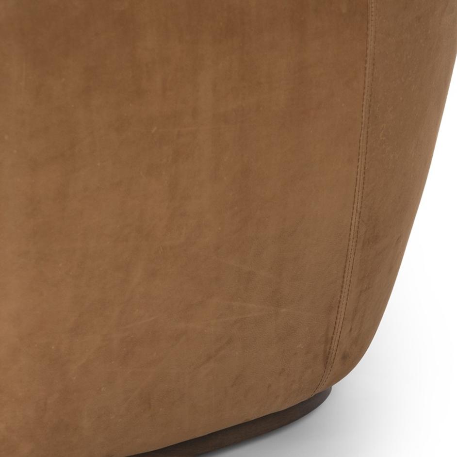 Julius Swivel Chair In Nubuck Cognac by Four Hands