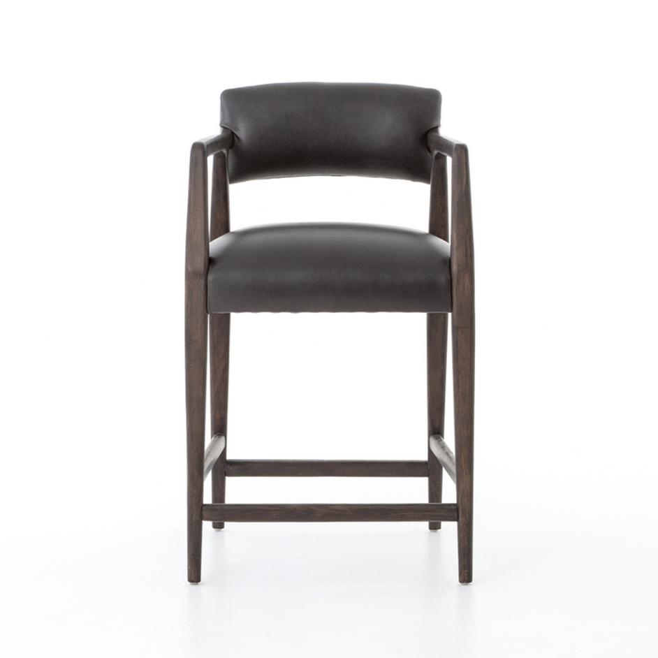 Tyler Counter Stool-Chaps Ebony by FOUR HANDS