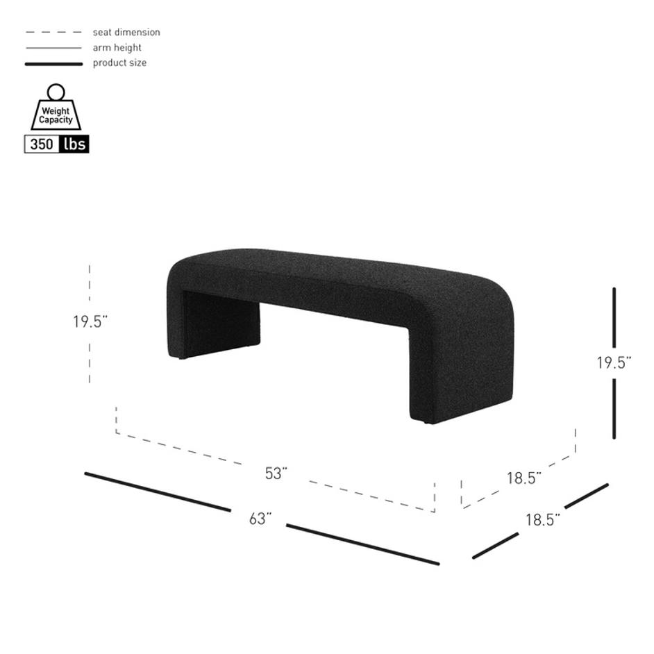 Vioreen Boucle Bench, Stanton Black by New Pacific Direct