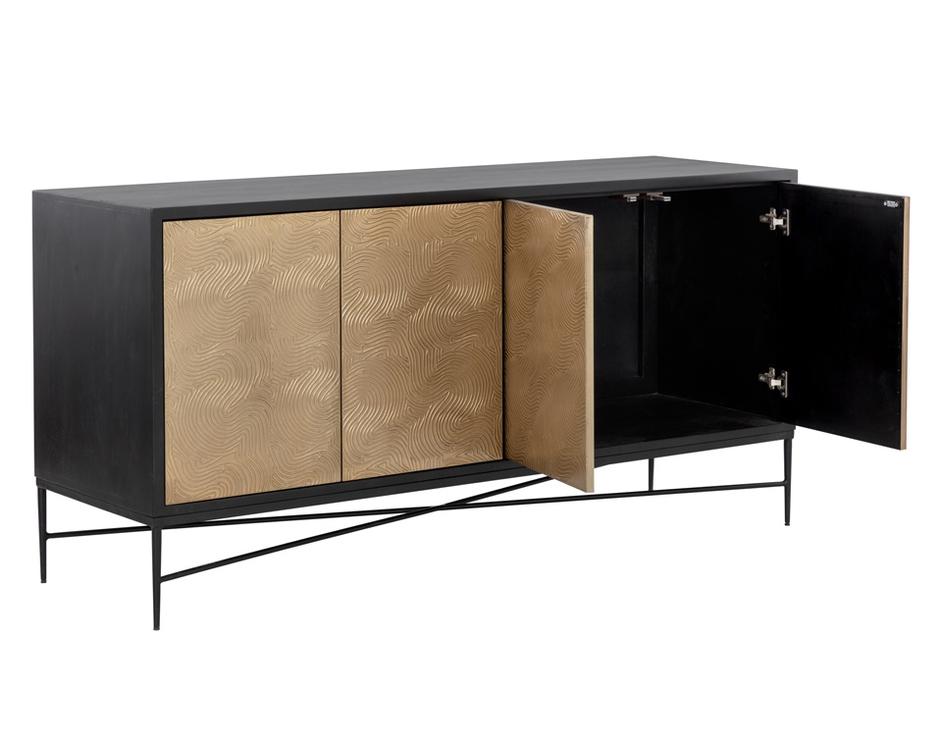 ALGARVE SIDEBOARD - BLACK / CHAMPAGNE GOLD by Sunpan