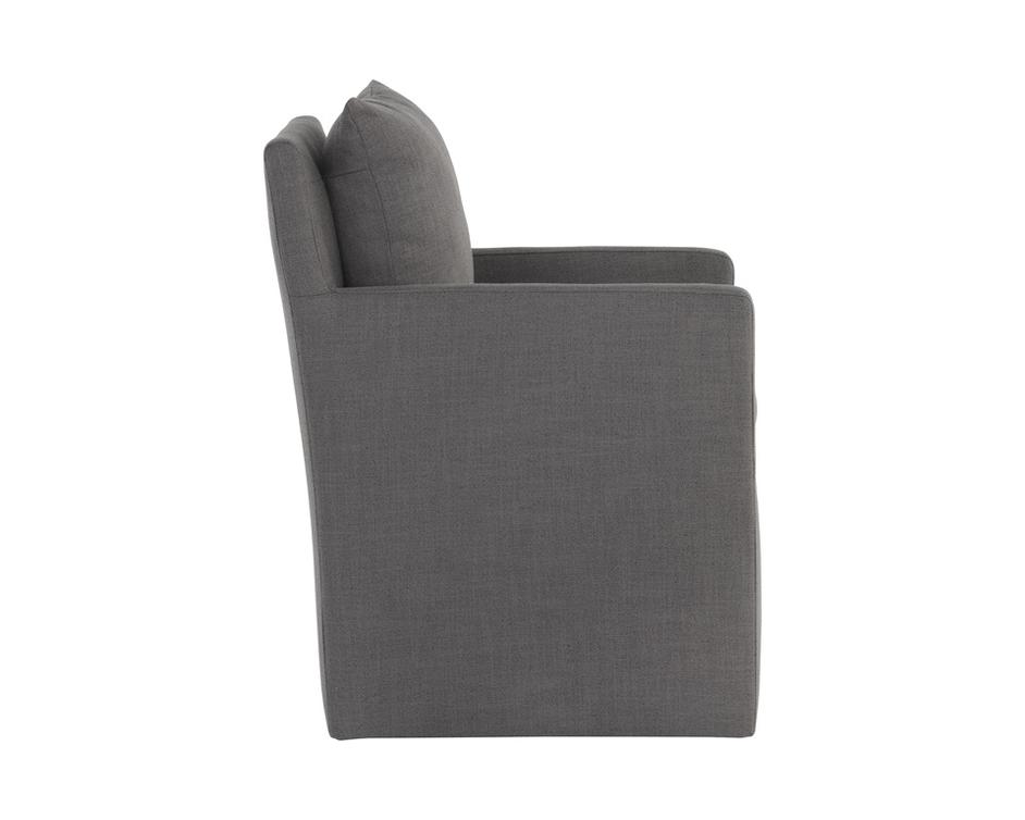 Glenrose Wheeled Dining Armchair - Effie Smoke by Sunpan