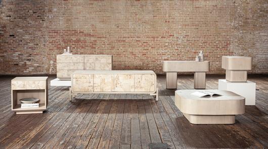 Blanco End Table In Bleached Burl by FOUR HANDS