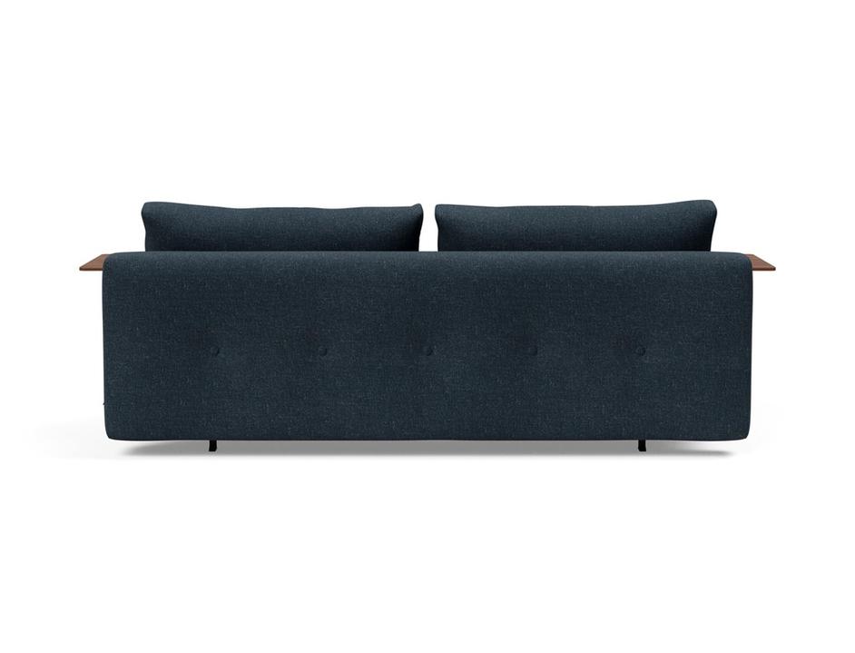 RECAST PLUS SOFABED W/ARMS in NIST BLUE FABRIC WITH Dark wood LEGS 515 by INNOVATION USA