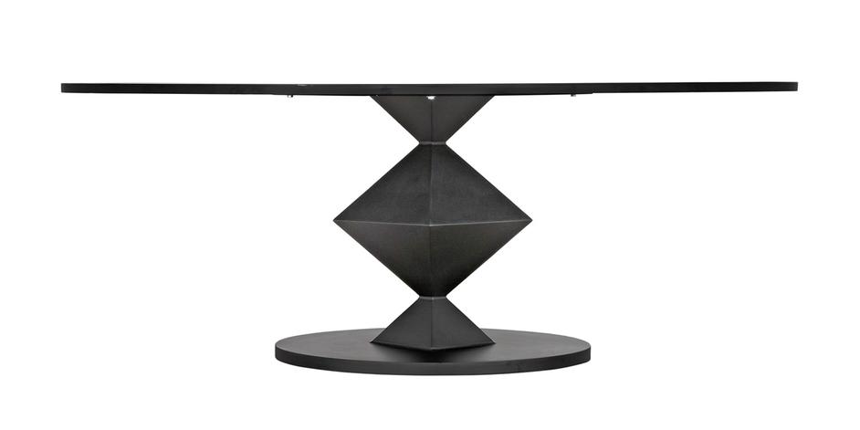 Katana Oval Dining Table, Black Metal by Noir Furniture