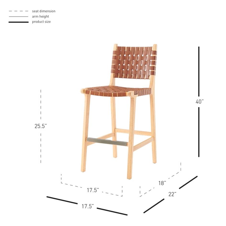 Marco PU Counter Stool, Ochre Brown by New Pacific Direct