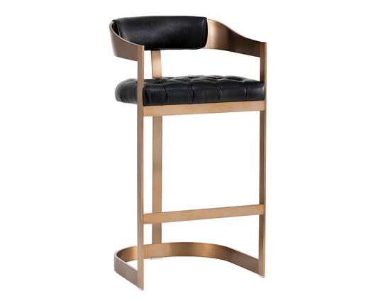 Beaumont Barstool - Antique Brass - Cantina Black by Sunpan