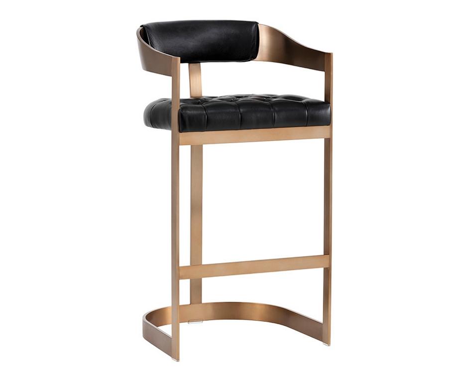 Beaumont Barstool - Antique Brass - Cantina Black by Sunpan