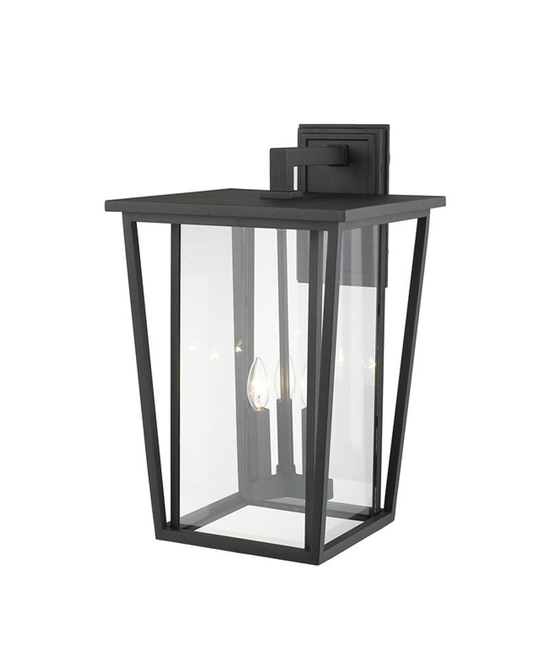 Seoul 3 Light Outdoor Wall Sconce in Black Finish by Z-Lite