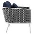 Aubrey Outdoor Patio Aluminum Armchair In White Navy by Modway Furniture
