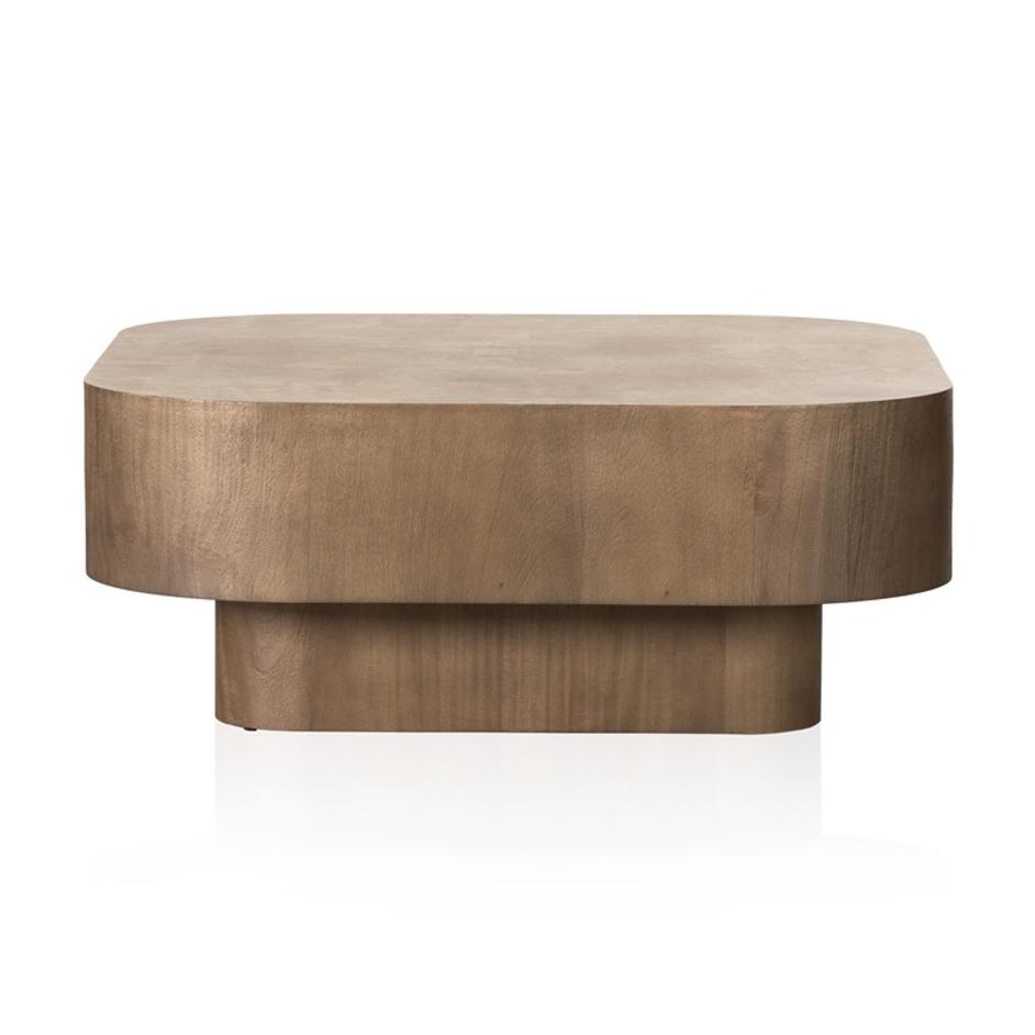 Blanco Coffee Table In Warm Umber Burl by FOUR HANDS