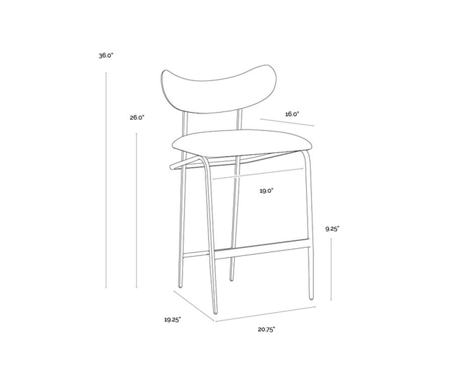 GIBBONS COUNTER STOOL - BLACK - BRAVO PORTABELLA by Sunpan