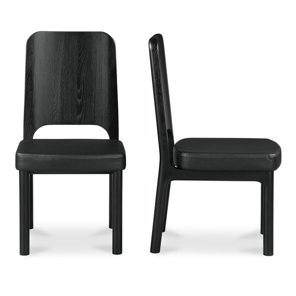 Kerr Dining Chair Vegan Leather Black-Set Of Two by Moes Home