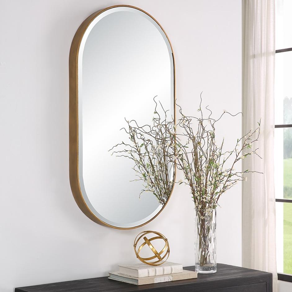 Lago Oval Gold Mirror by Uttermost