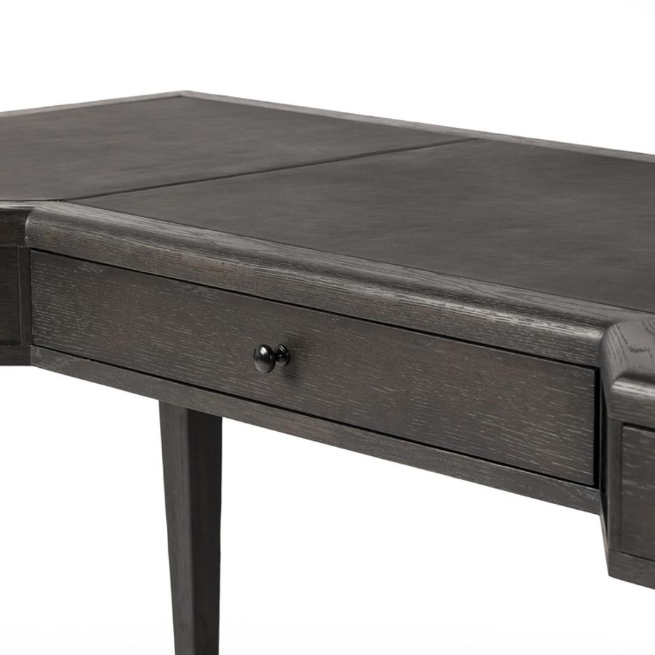 Claude Desk - Distressed Black Oak Veneer by Four Hands