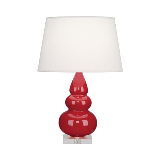 Ruby Red Small Triple Gourd Accent Lamp by Robert Abbey