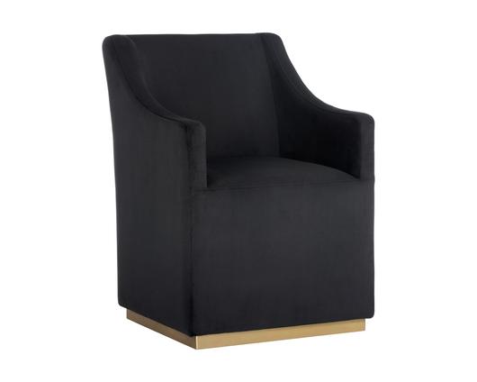 Zane Wheeled Lounge Chair - Abbington Black by Sunpan