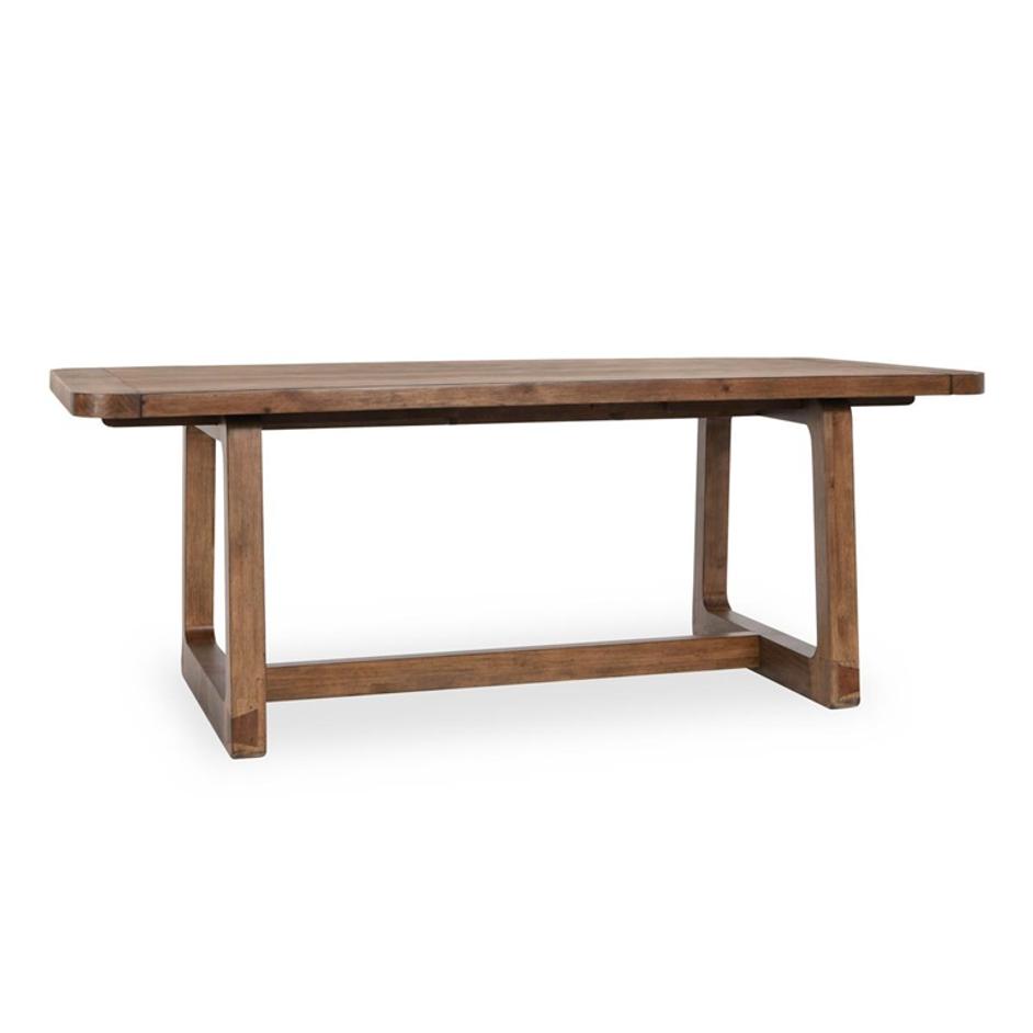 Lyra Pine Wood 80-110" Ext Dining Table Smoke Brown by Classic Home
