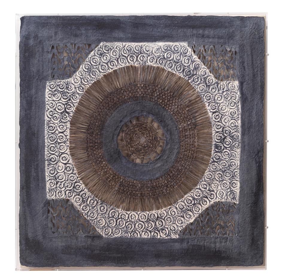 Batik Square Framed Wall Art, Indigo Paper by Jamie Young
