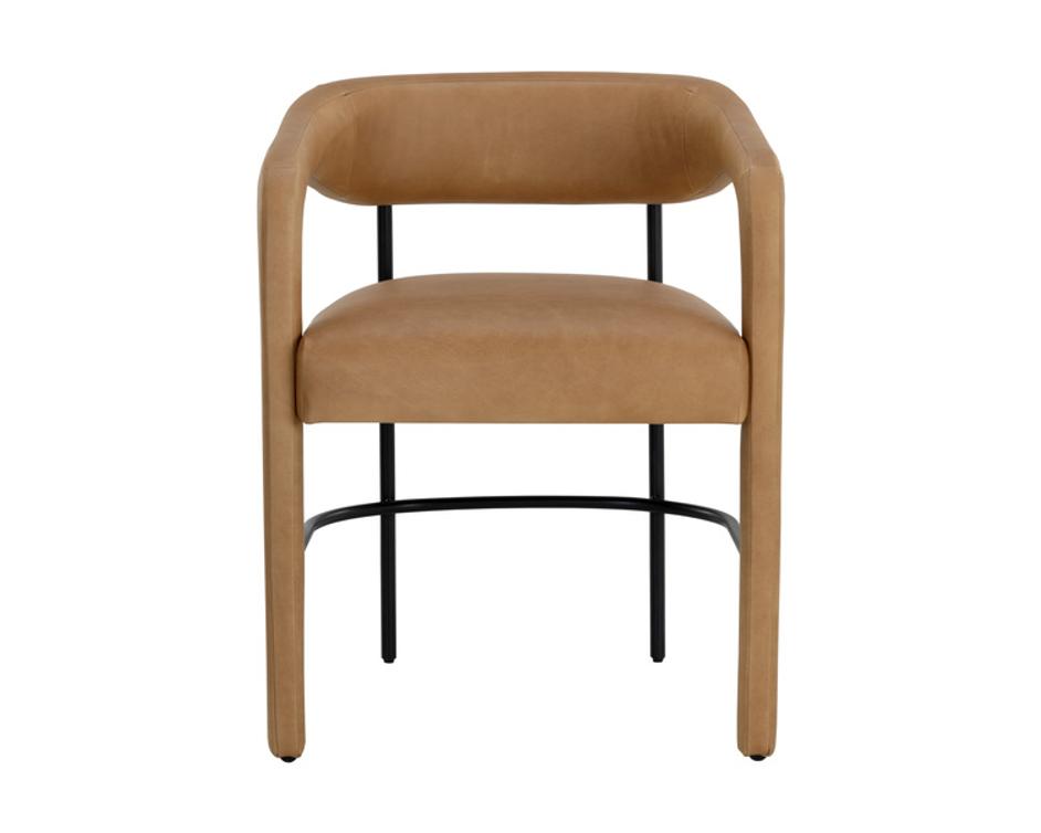 MAVIA DINING ARMCHAIR - LUDLOW SESAME LEATHER by Sunpan