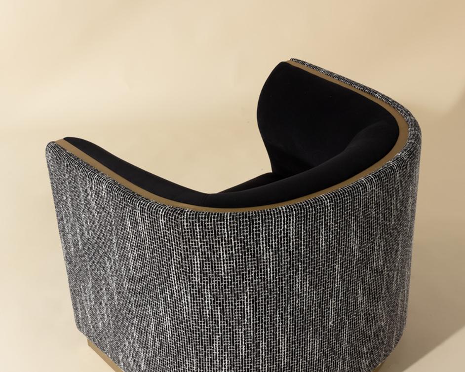 LARRON ARMCHAIR - ABBINGTON BLACK / HOBBES NIGHT by Sunpan