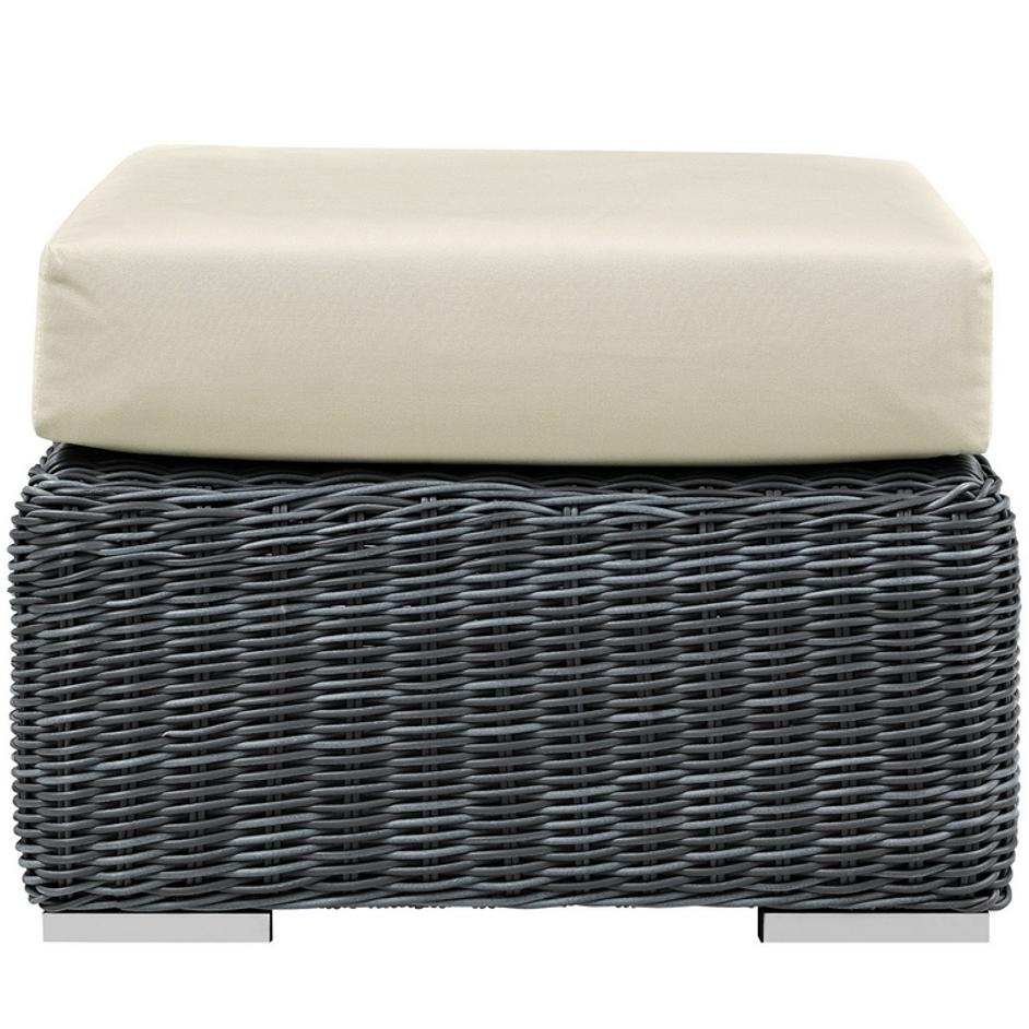 Kindle Outdoor Patio Sunbrella® Ottoman In Canvas Antique Beige by Modway Furniture