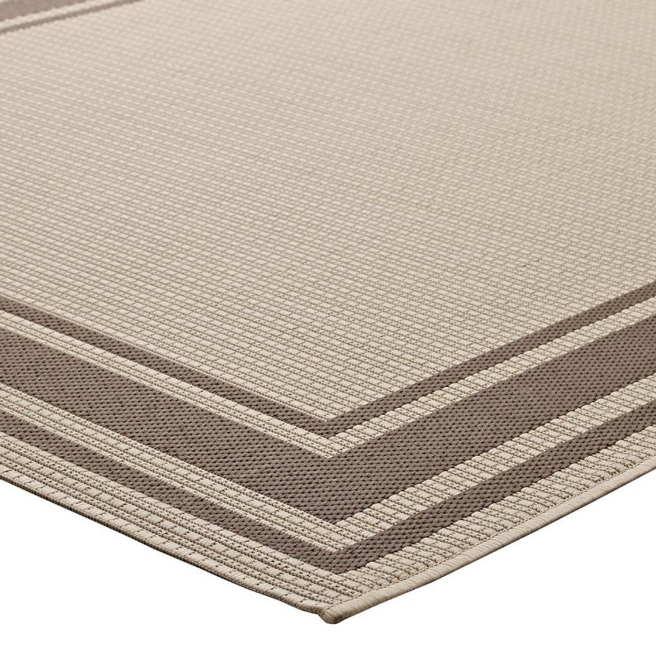 Haston Solid Border 8X10 Indoor And Outdoor Area Rug In Light And Dark Beige by Modway Furniture