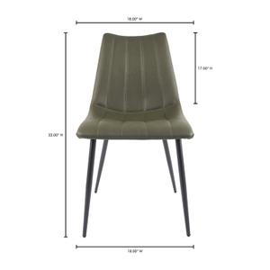 ALIBI DINING CHAIR DARK GREEN-M2 by Moes Home