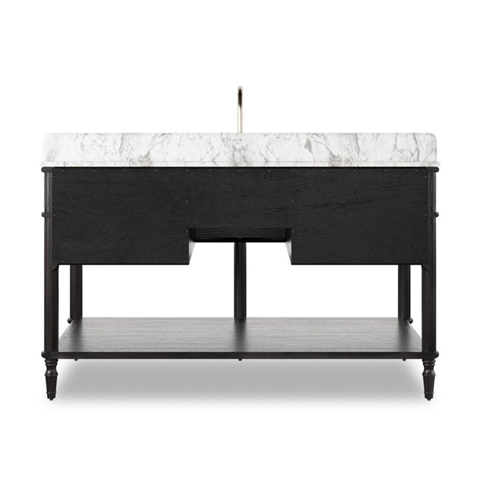 Toulouse Single Wide Vanity - Satin Black Veneer by Four Hands