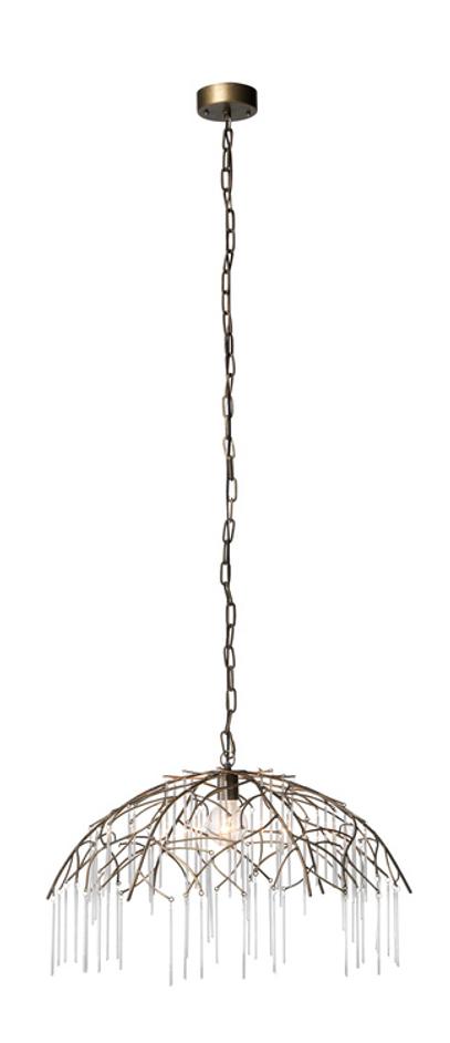 Vine Glass and Iron 1-Light Pendant by Jamie Young